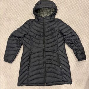L.L. Bean Black Hooded Long Quilted Puffer Coat